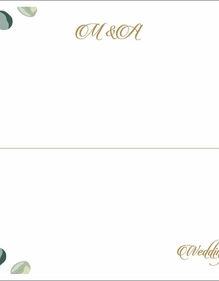Personalised wedding envelope with vertical floral design and couple names