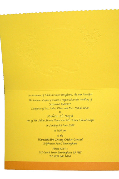 Load image into Gallery viewer, Panache 1034 floral saffron budget wedding invitations
