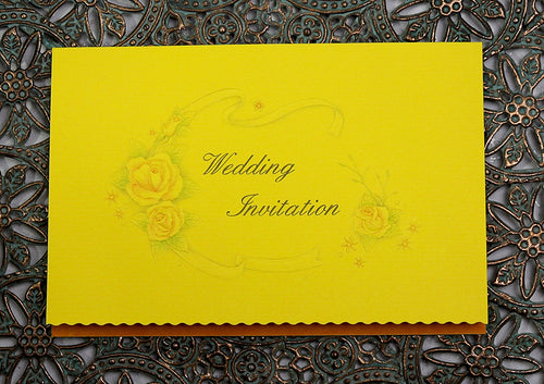 Load image into Gallery viewer, Panache 1034 floral saffron budget wedding invitations
