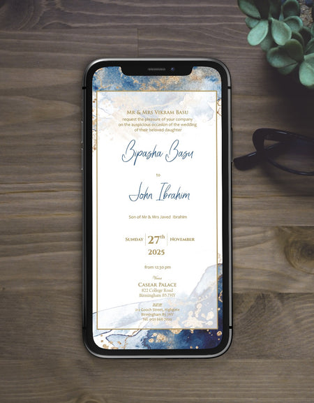 Marble Effect Paperless Digital Invitation 1063