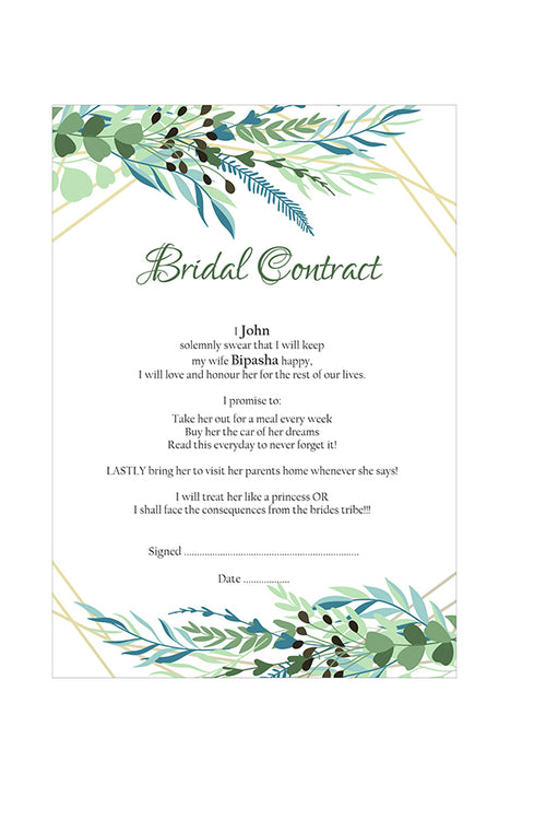 Load image into Gallery viewer, 1074 – A1 Bridal Contract, Marriage Contract
