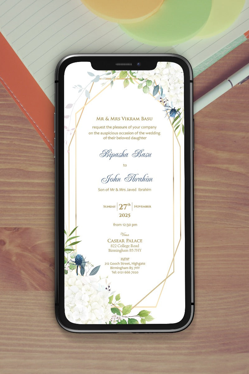 Floral Paperless Digital Invitation 1077