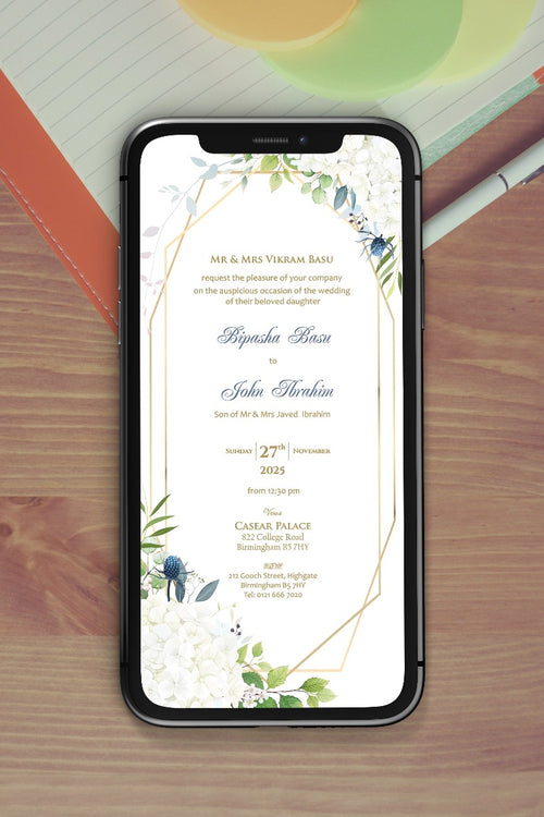 Load image into Gallery viewer, Floral Paperless Digital Invitation 1077
