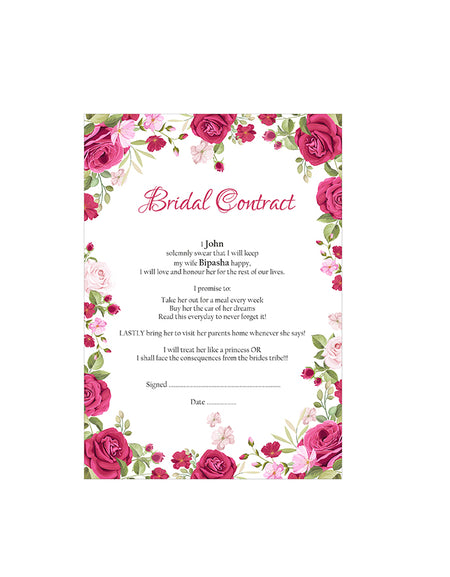 1078 – A1 Bridal Contract, Marriage Contract