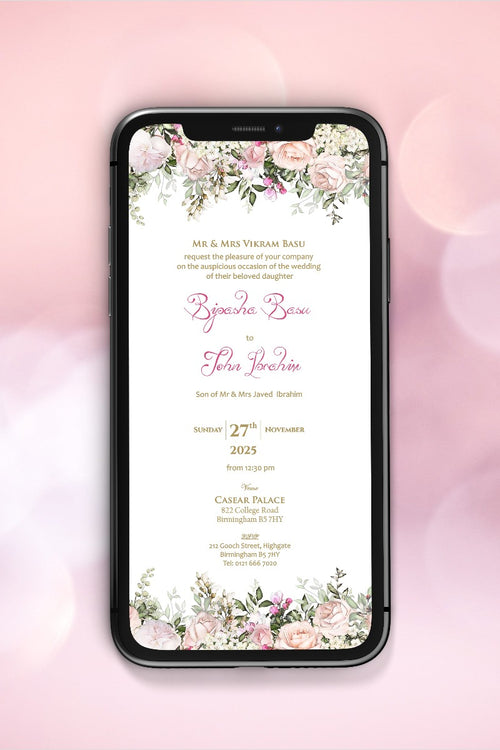 Load image into Gallery viewer, Floral Paperless Digital Invitation 1081
