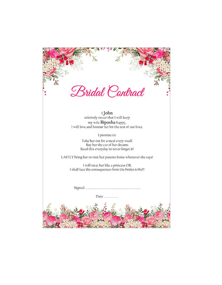 1081 – A1 Bridal Contract, Marriage Contract