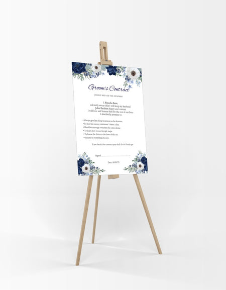 1085 - A1 Groom’s Contract Poster for Wedding
