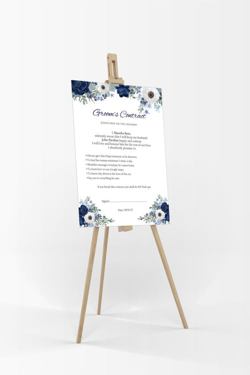 Load image into Gallery viewer, 1085 - A1 Groom’s Contract Poster for Wedding
