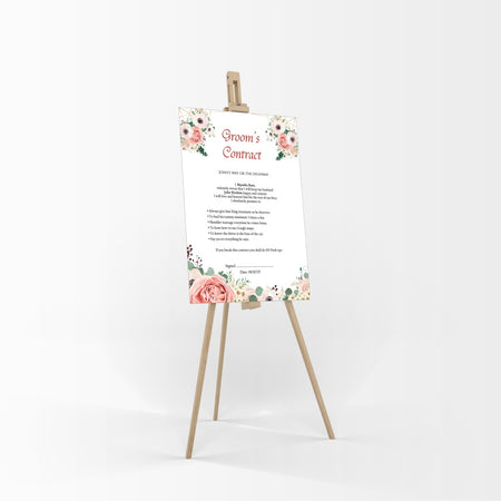 1091 - A1 Groom’s Contract Poster for Wedding