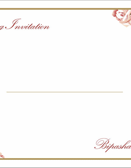 Personalised wedding envelope with gold border and couple’s names