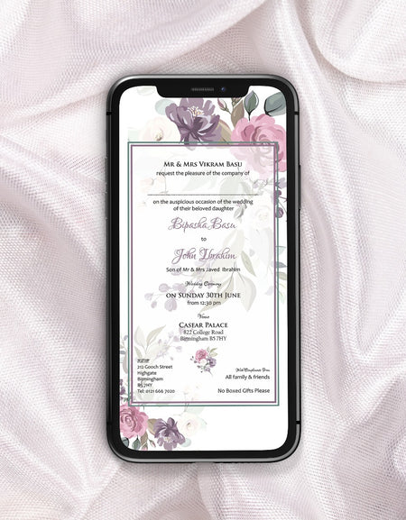 Floral Paperless Digital Invitation 1104