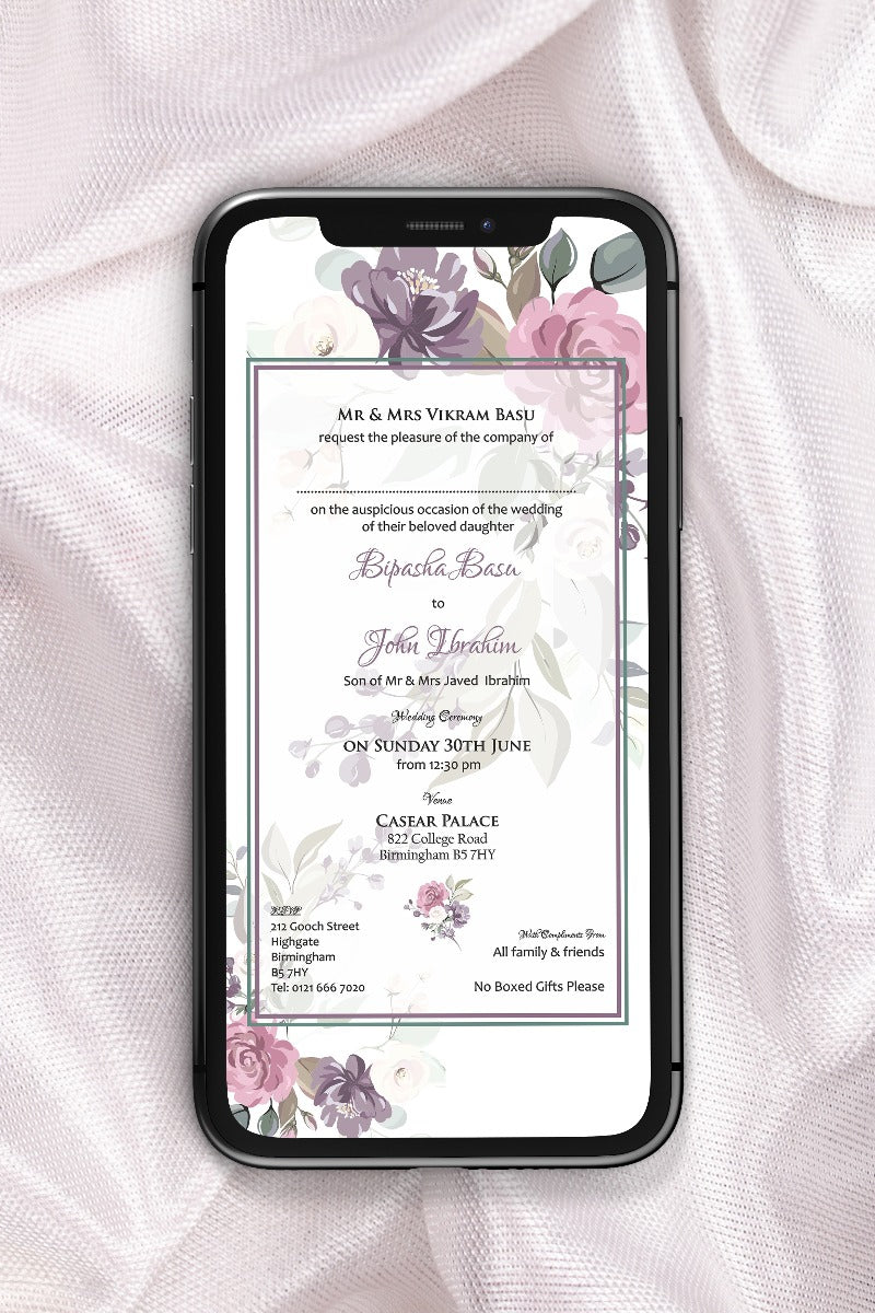 Floral Paperless Digital Invitation 1104