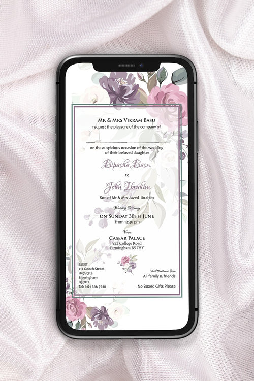 Load image into Gallery viewer, Floral Paperless Digital Invitation 1104
