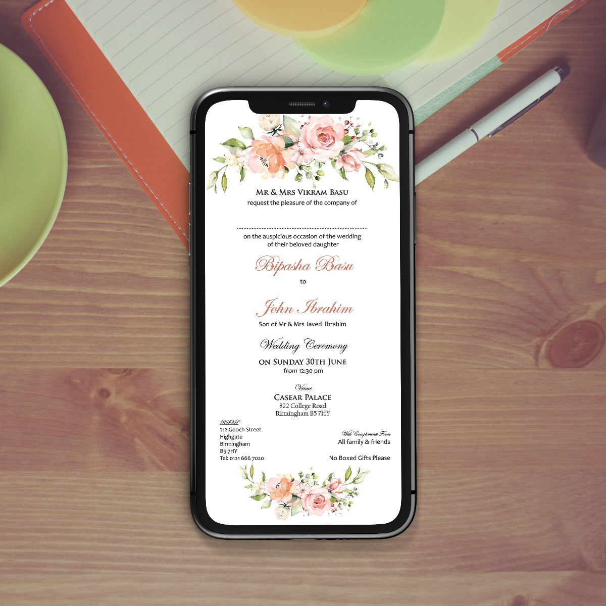 Floral Paperless Digital Invitation 1105 – Shadicards.Com