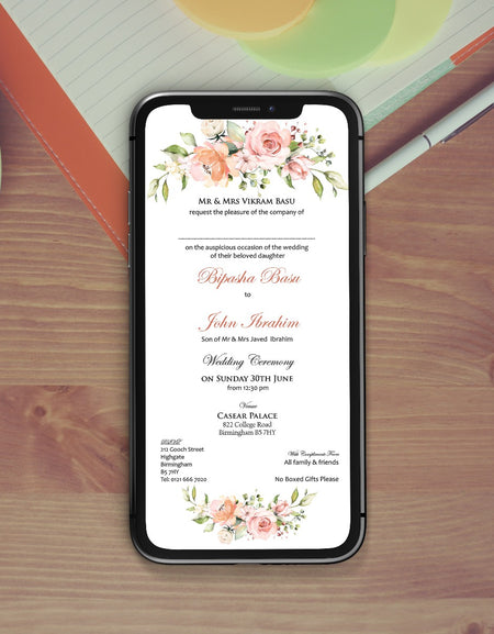 Floral Paperless Digital Invitation 1105
