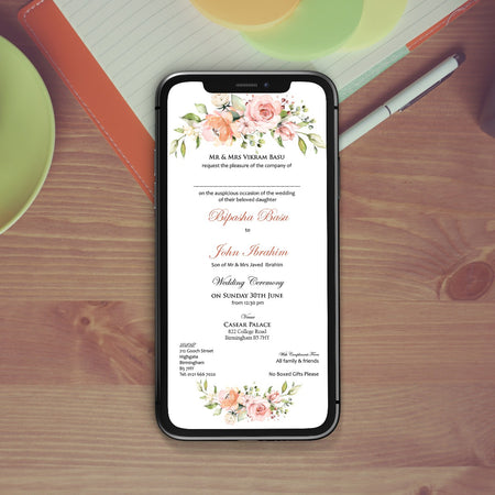 Floral Paperless Digital Invitation 1105