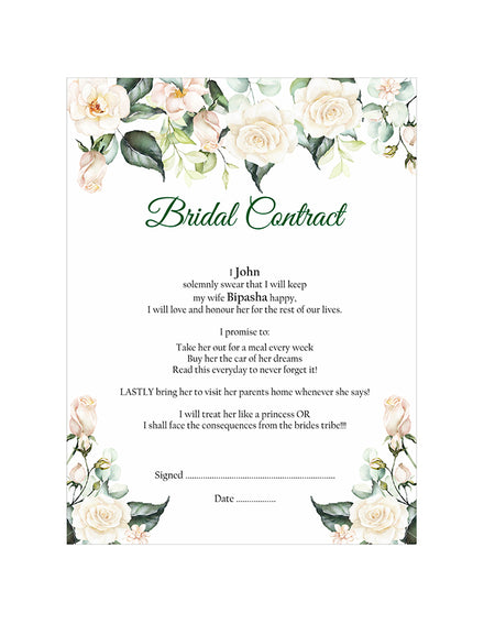 1106 – A1 Bridal Contract, Marriage Contract