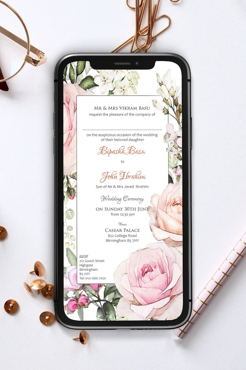 Floral Paperless Digital Invitation 1107