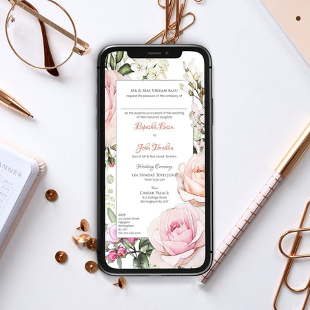 Floral Paperless Digital Invitation 1107