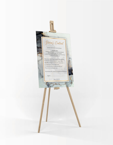1123 - A1 Groom’s Contract Poster for Wedding