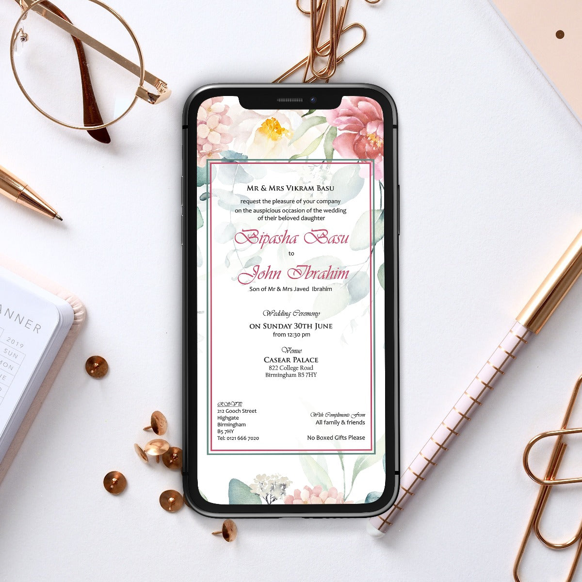 Floral Paperless Digital Invitation 1137 – Shadicards.Com