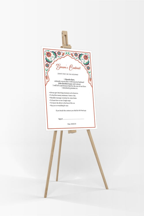 Load image into Gallery viewer, 1140 - A1 Groom’s Contract Poster for Wedding
