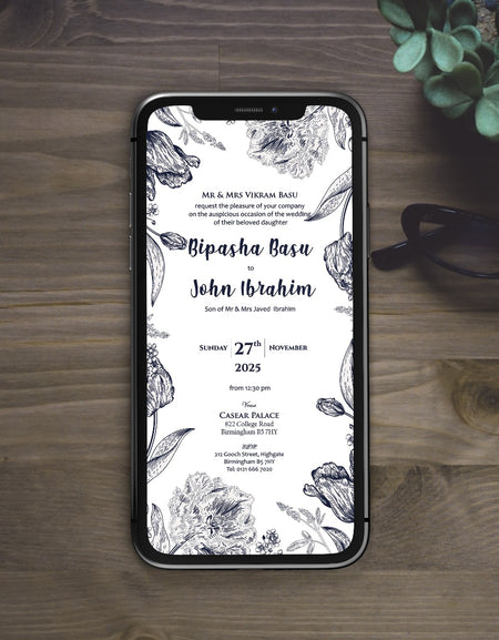 Floral Paperless Digital Invitation 1146