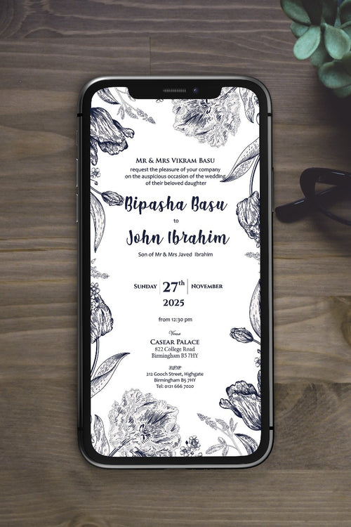 Load image into Gallery viewer, Floral Paperless Digital Invitation 1146
