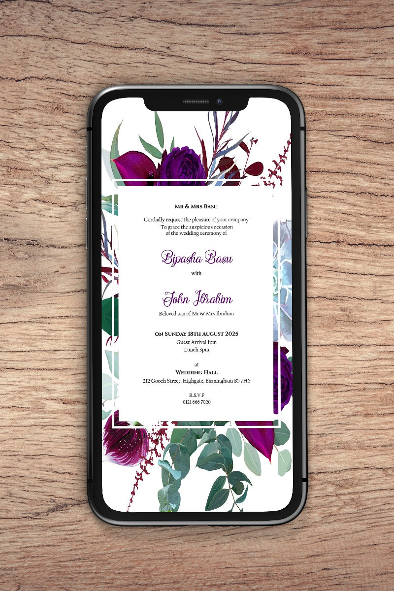 Floral Paperless Digital Invitation 1149