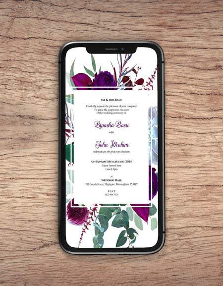 Floral Paperless Digital Invitation 1149