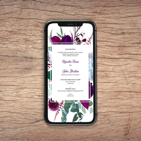 Floral Paperless Digital Invitation 1149