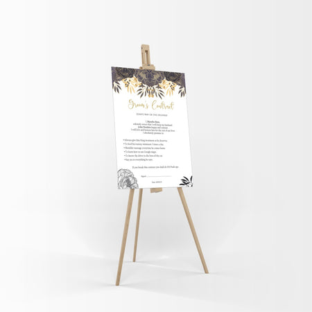 1151 - A1 Groom’s Contract Poster for Wedding