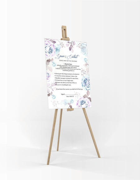 1160 - A1 Groom’s Contract Poster for Wedding