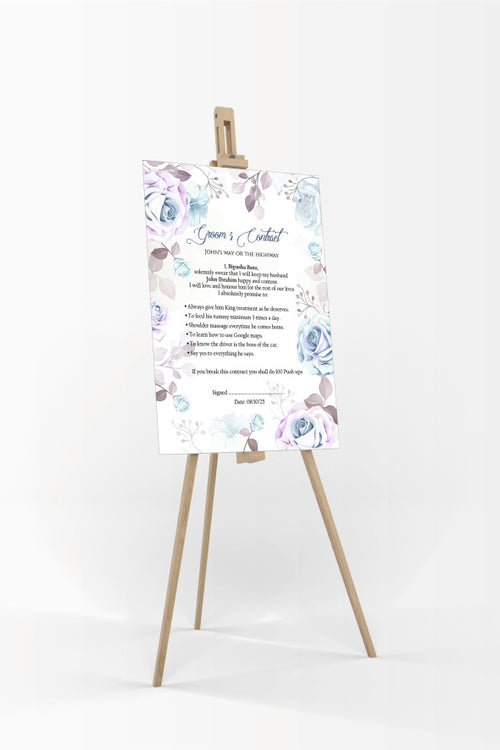 Load image into Gallery viewer, 1160 - A1 Groom’s Contract Poster for Wedding
