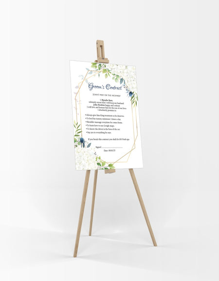 1177 - A1 Groom’s Contract Poster for Wedding