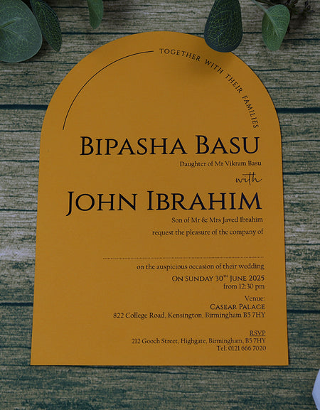 Orange Arch Simple A5 Invitation ABC 1201