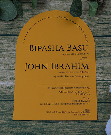 Orange Arch Simple A5 Invitation ABC 1201