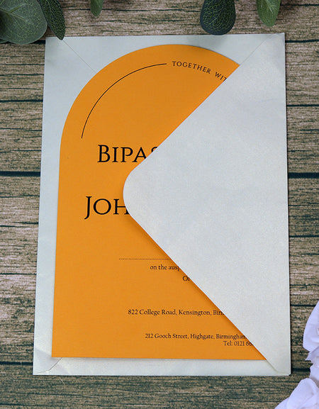 Orange Arch Simple A5 Invitation ABC 1201