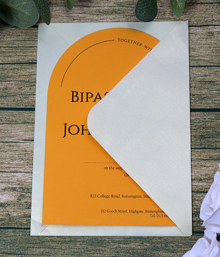 Orange Arch Simple A5 Invitation ABC 1201