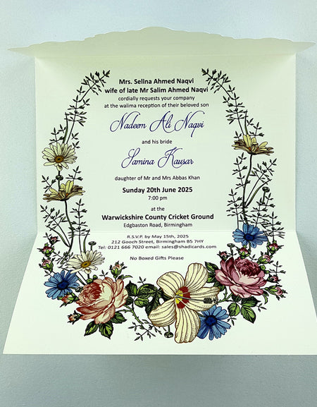 Elegant die-cut wedding invitation 1812 displayed on a neutral background