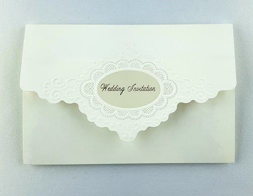 Load image into Gallery viewer, Simple and Elegant Embossed Die Cut and Letterpress folied Regal Floral Wreath 1812
