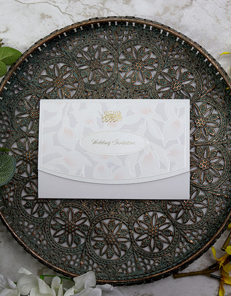 1817M folded floral Muslim wedding invitation