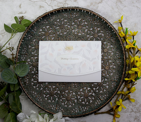 1817M folded floral Muslim wedding invitation
