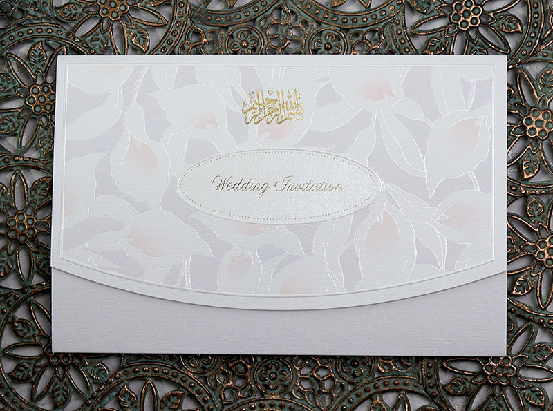 1817M folded floral wedding invitation