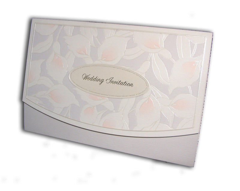 Panache 1817 Pink lillies lilac bakground wedding invitations