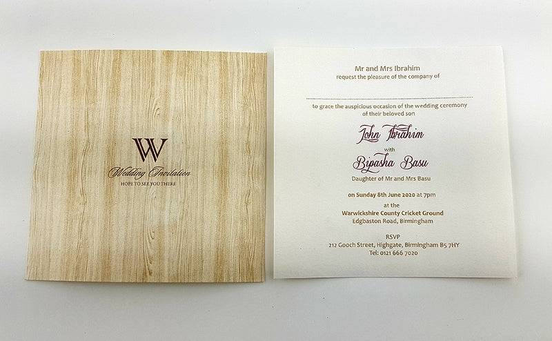 LC 19071 Baroque Glitter Gold Laser Cut Pocket Invitation Design