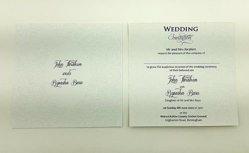 Load image into Gallery viewer, LC 1908 Baroque Glitter Silver Laser Cut Pocket Invitation Design
