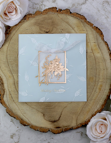 Cherish 2003W Blue haze translucent Vellum tracing paper wedding invitations