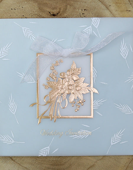 Cherish 2003W Blue haze translucent Vellum tracing paper wedding invitations