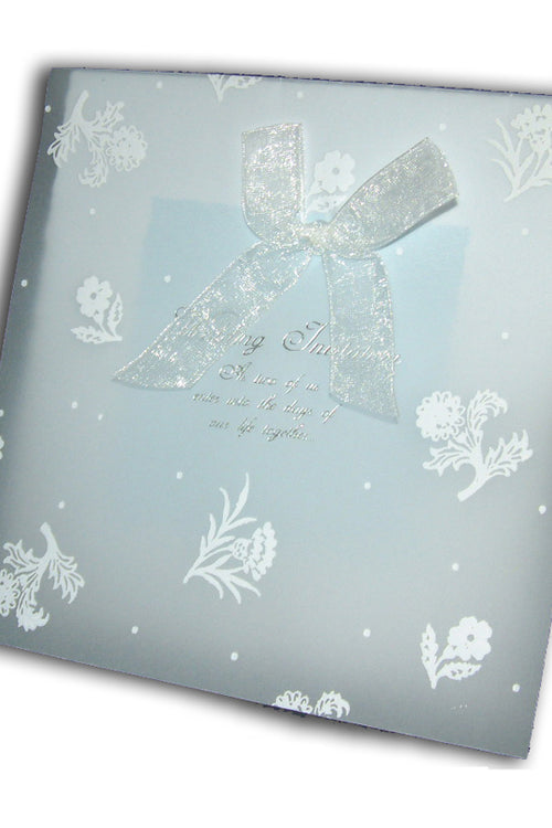 Load image into Gallery viewer, 2006 silver floral wedding invitation
